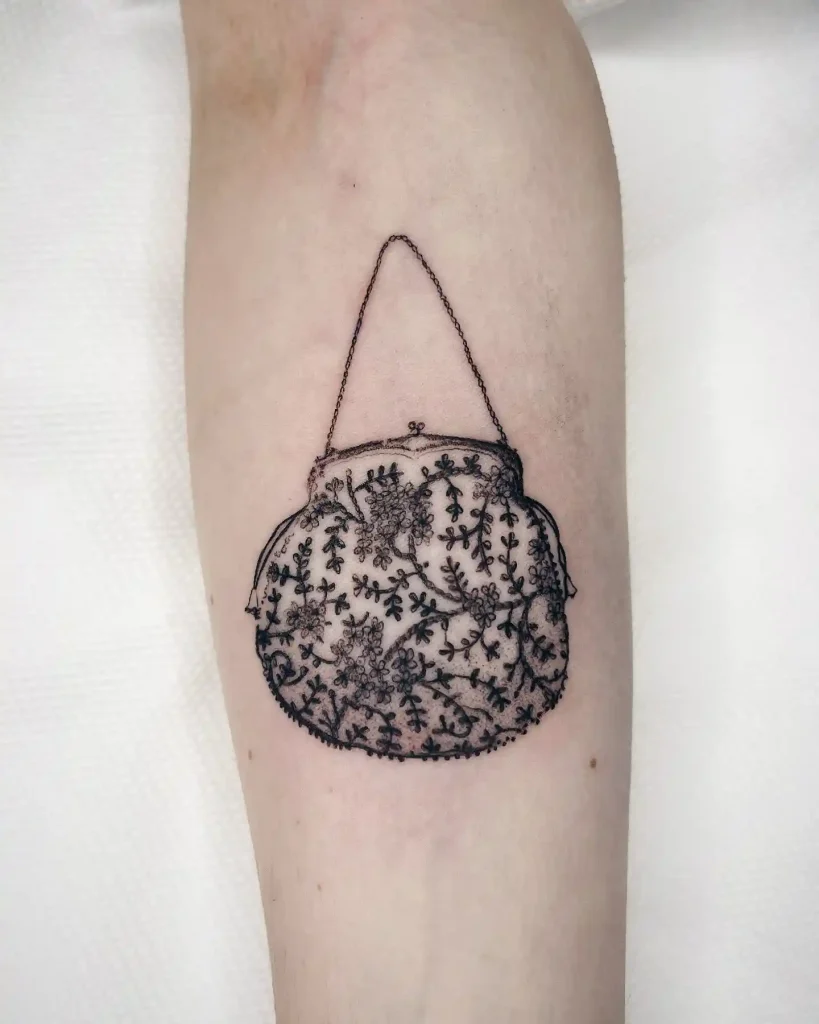 Vintage Lace Purse on Forearm