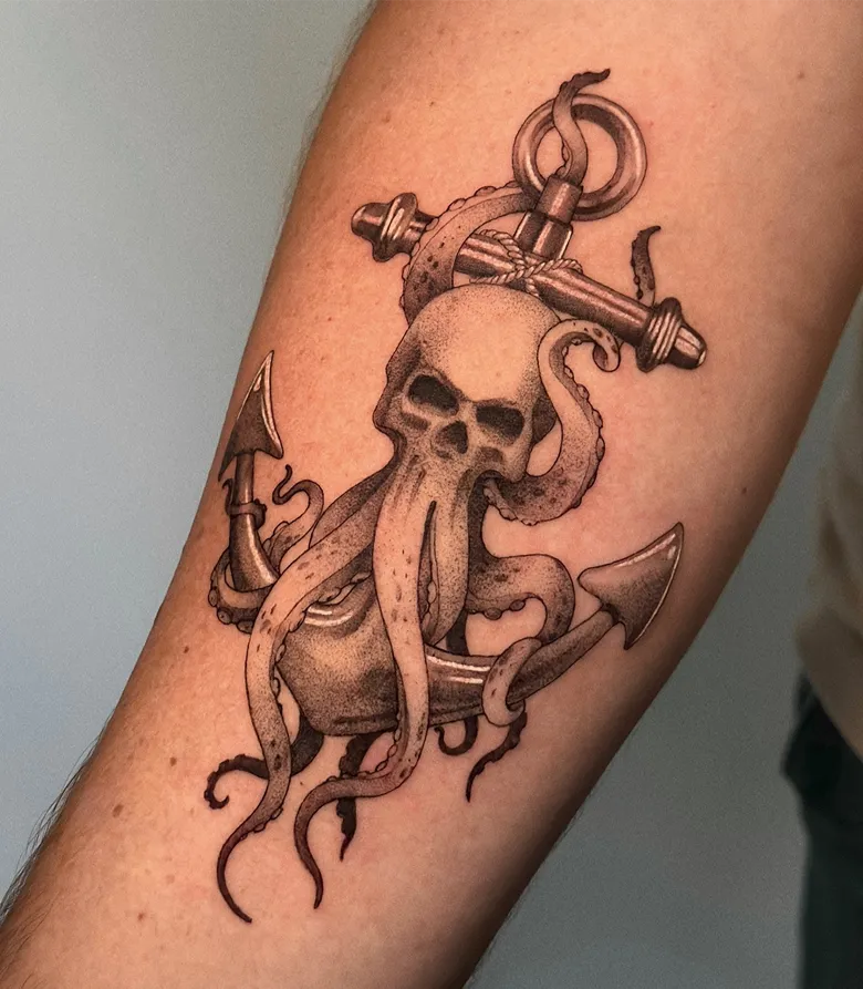 Skull Anchor with Octopus Fusion