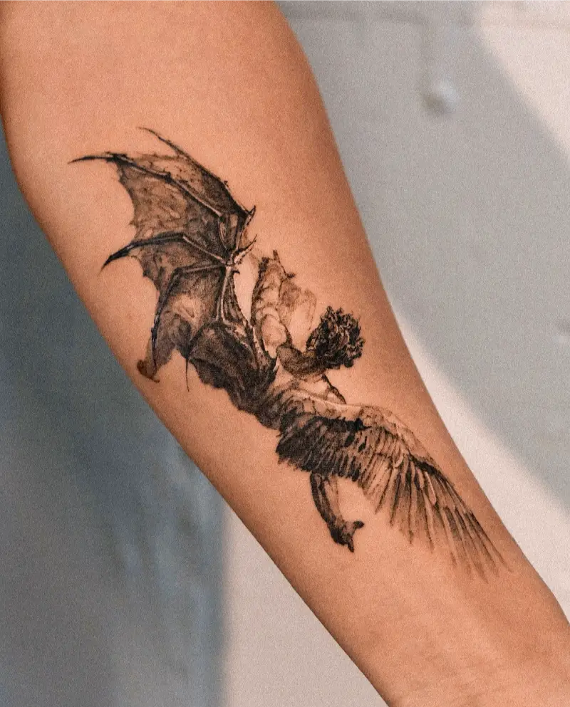 Abstract Hybrid Icarus Tattoo