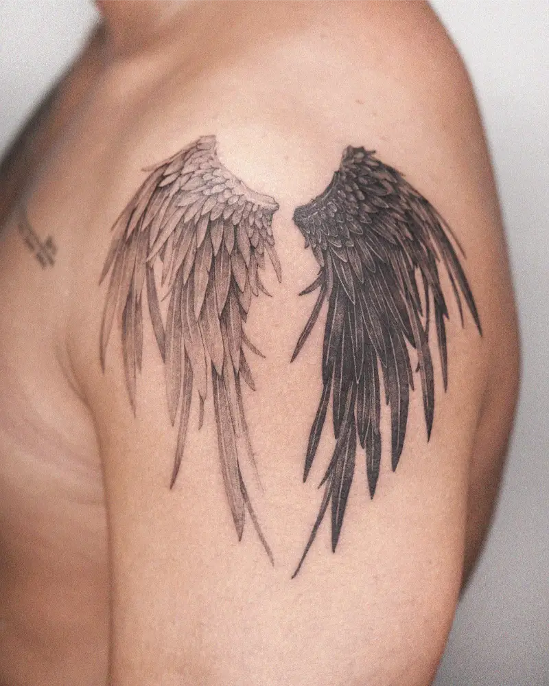 Angel and Demon Wings Tattoo