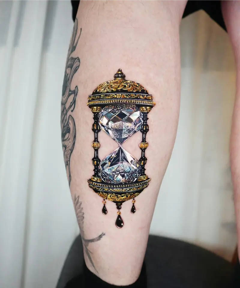 Anitque Jewelery Crystal Hourglass Tattoo