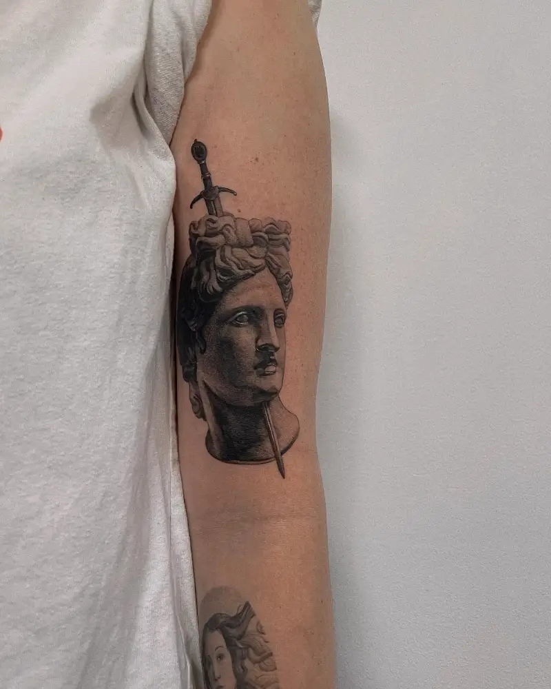 Apollo Sword Bust Tattoo