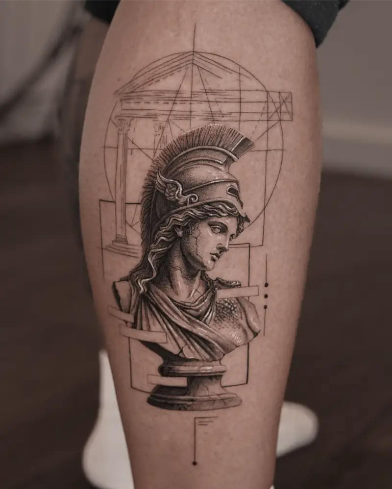 Athena Geometric Conceptual Tattoo