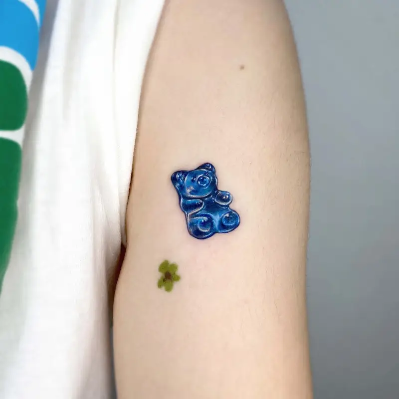 Blue Gummy Bear Tattoo