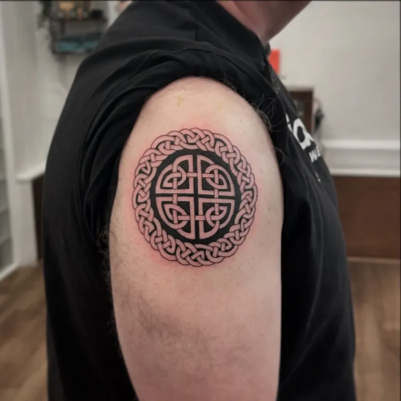 Bold Celtic Shield Knot Tattoo