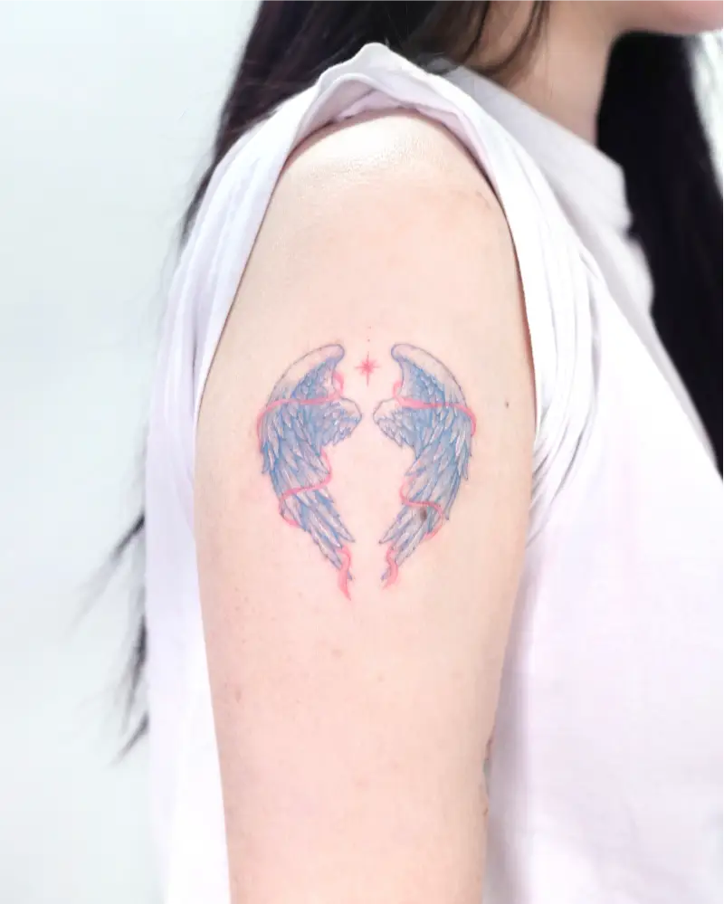 Soft Angel Wings Tattoo