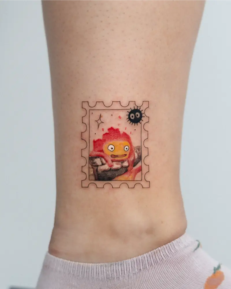 Calcifer Stamp Tattoo