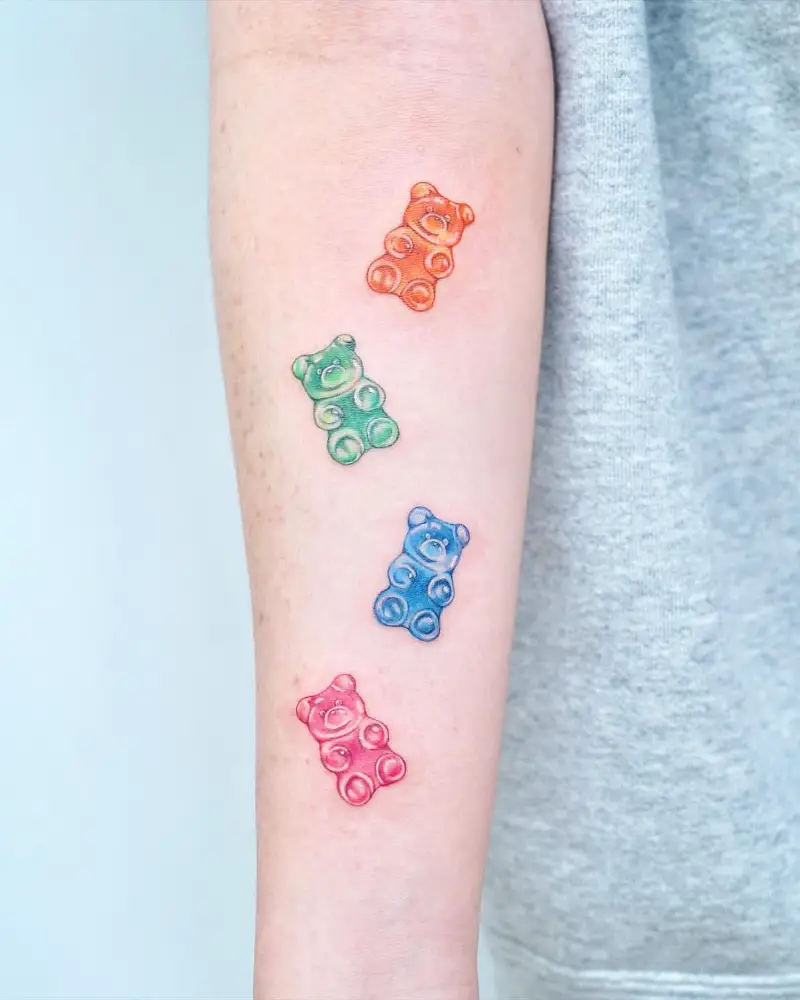 Color Realism Gummy Bear Tattoo