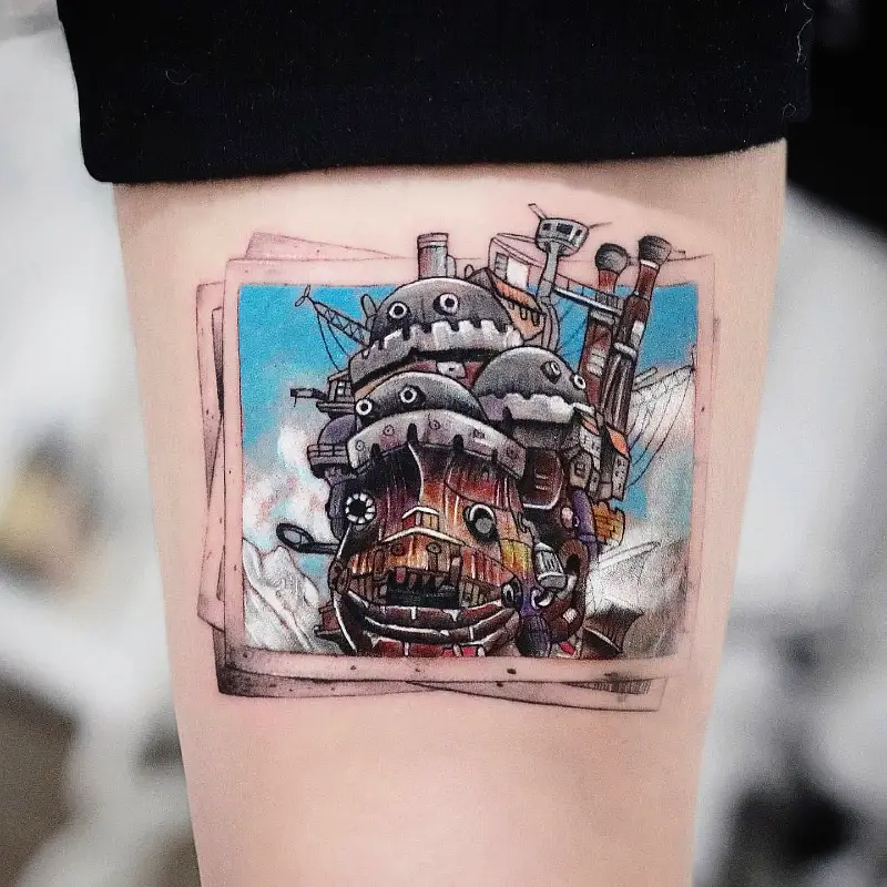 Color Realism Howl's Moving Castle Tattoo