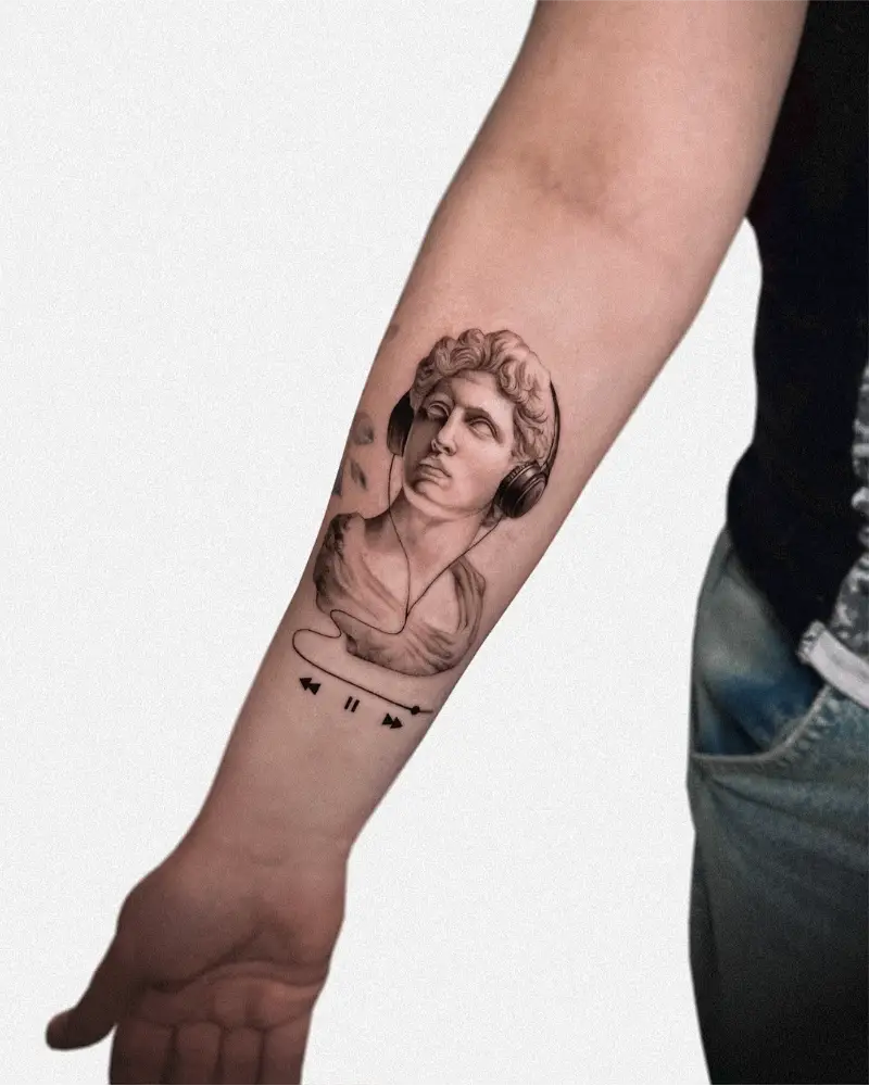 Cool & Modern Apollo Music Tattoo