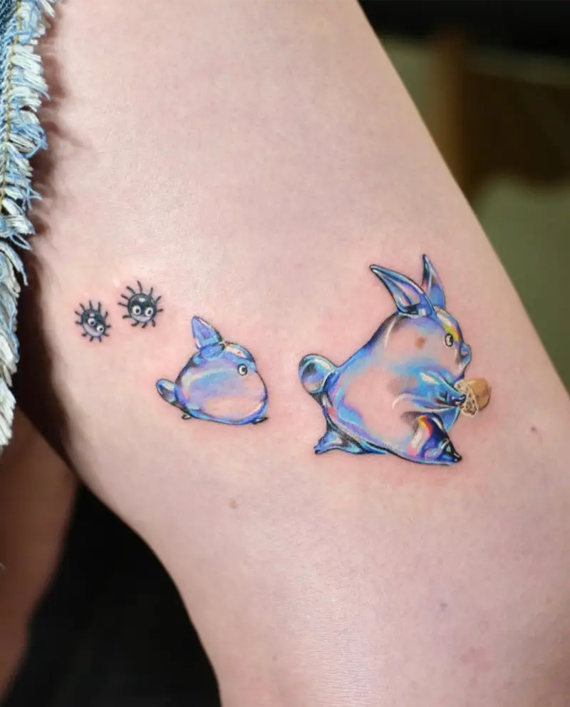 Crystal Totoro Creature Tattoo