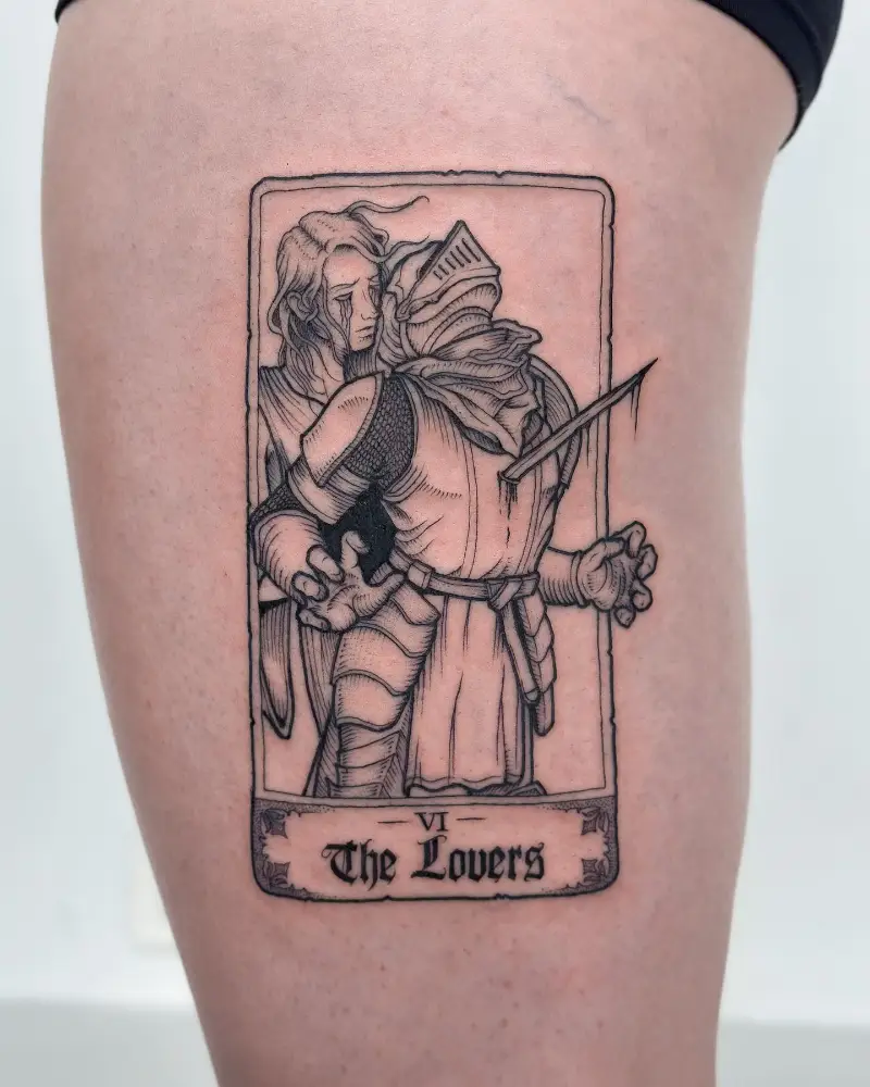 Dark Fantasy The Lovers Tarot Card Tattoo
