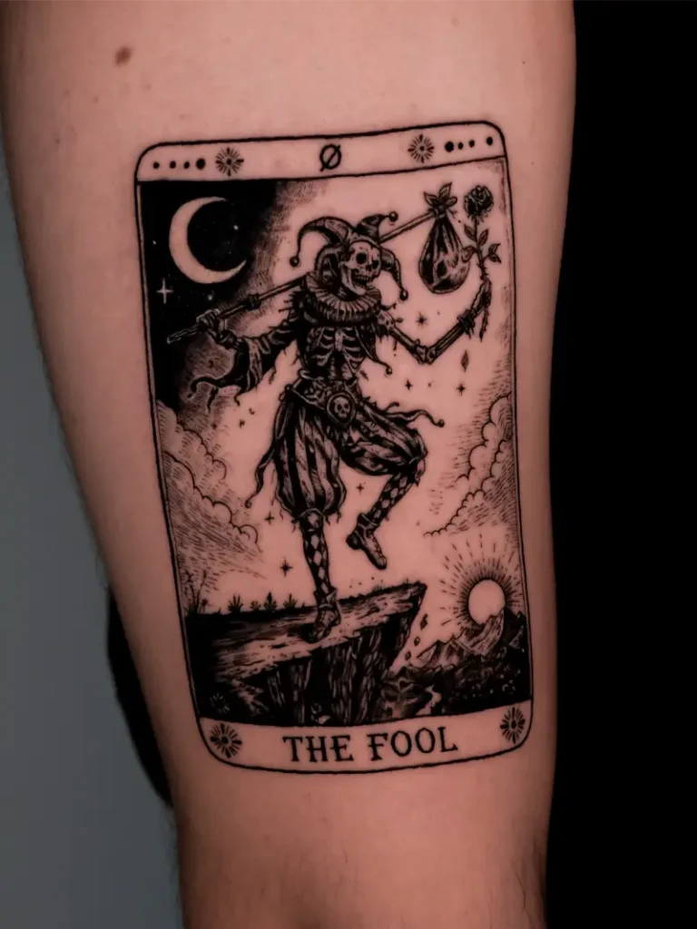 Dark Jester The Fool Tarot Card Tattoo