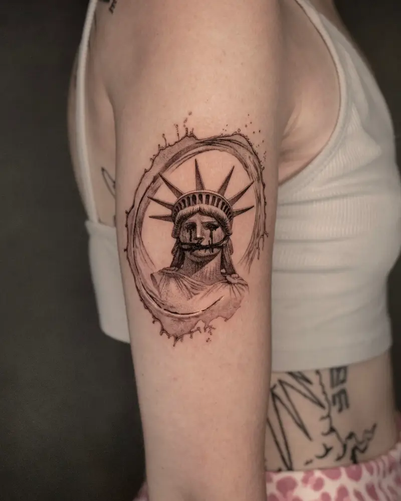 Emotional Statue of Liberty Tattoo