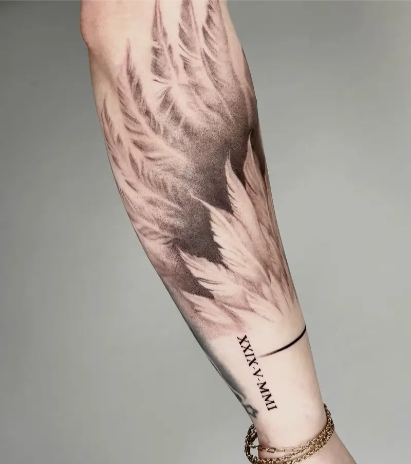 Ethereal Full Sleeve Wing Tattoo