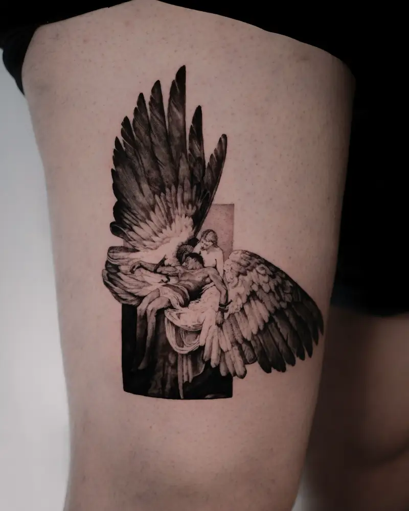 Fallen Icarus Memorial Tattoo