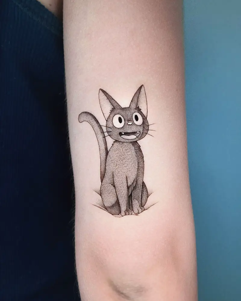 Fine Line Jiji Portrait Tattoo