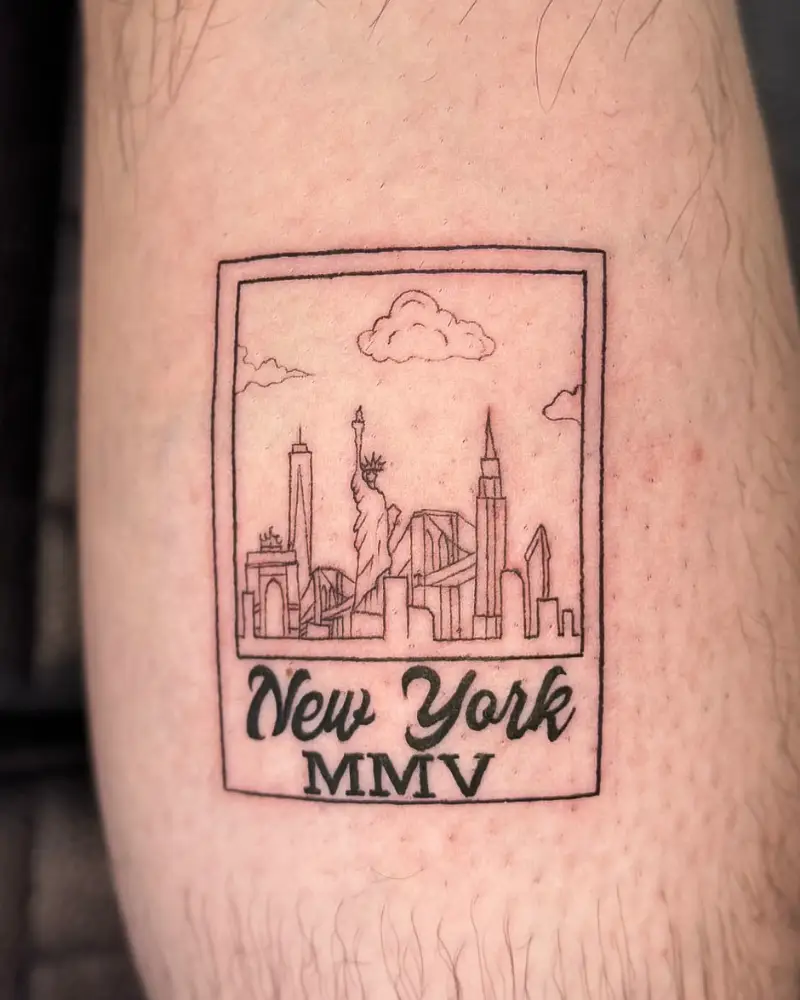 Polaroid New York Skyline Tattoo