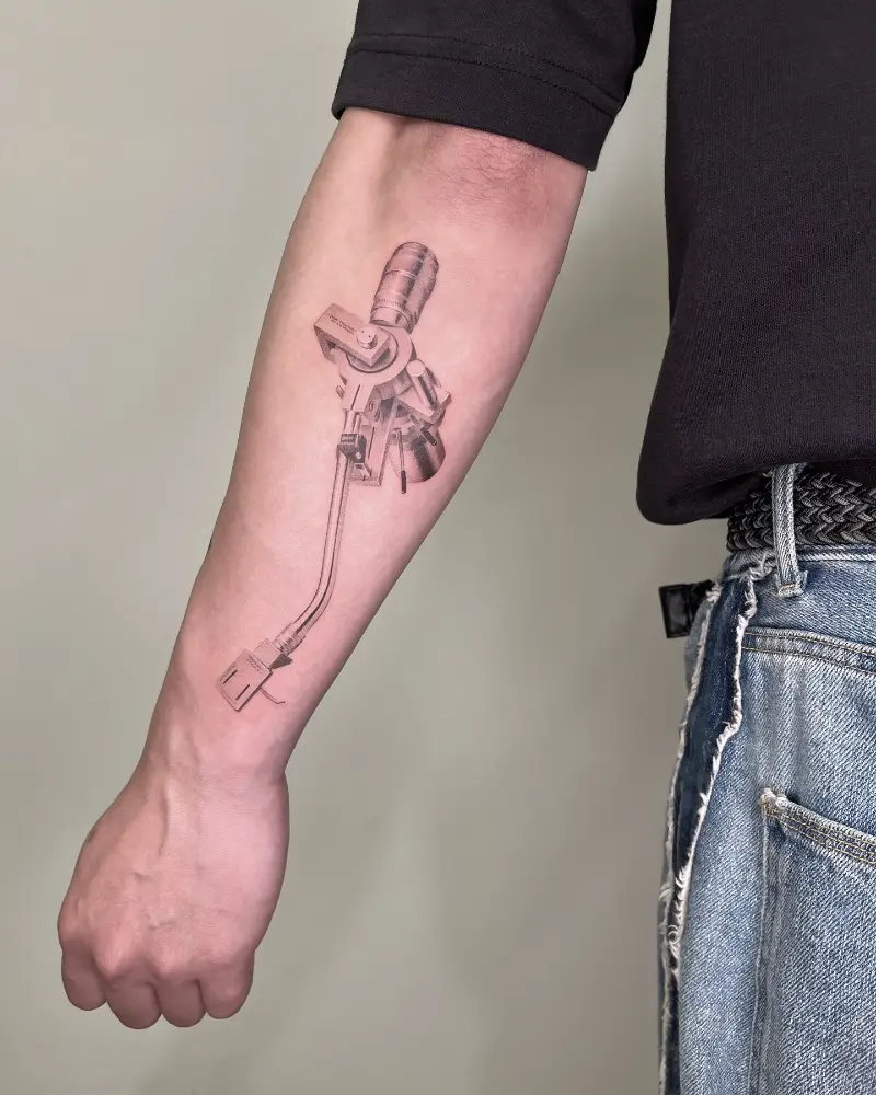 Fine Line Tonearm Arm Tattoo