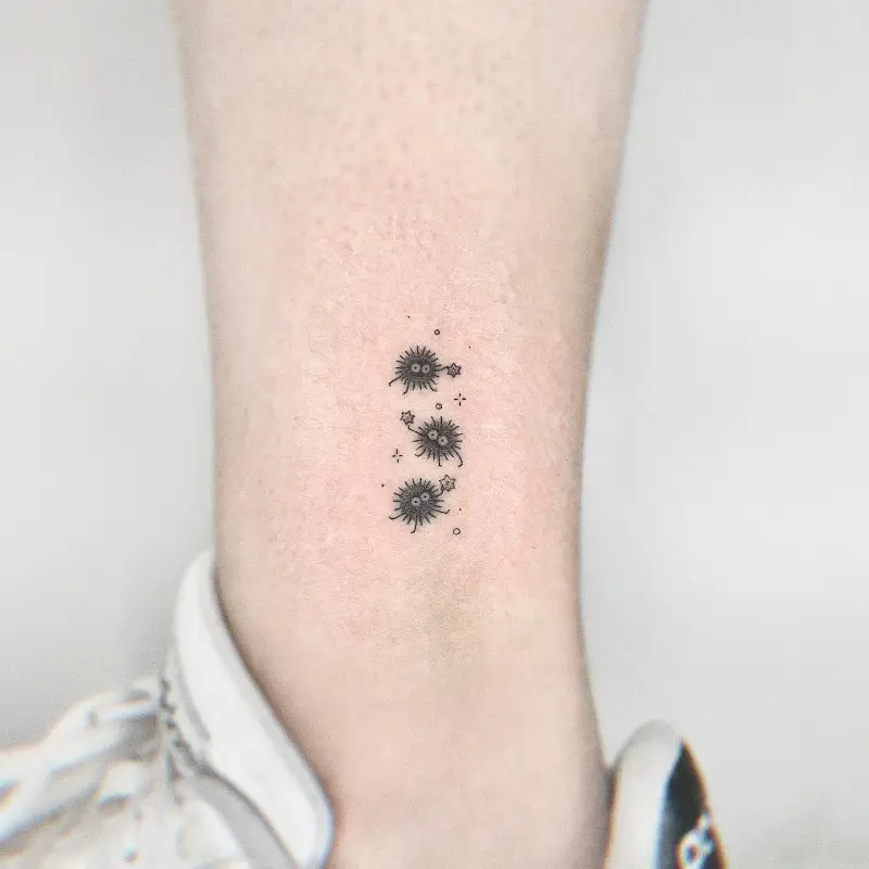 Fine Line Trio Soot Sprite Tattoo