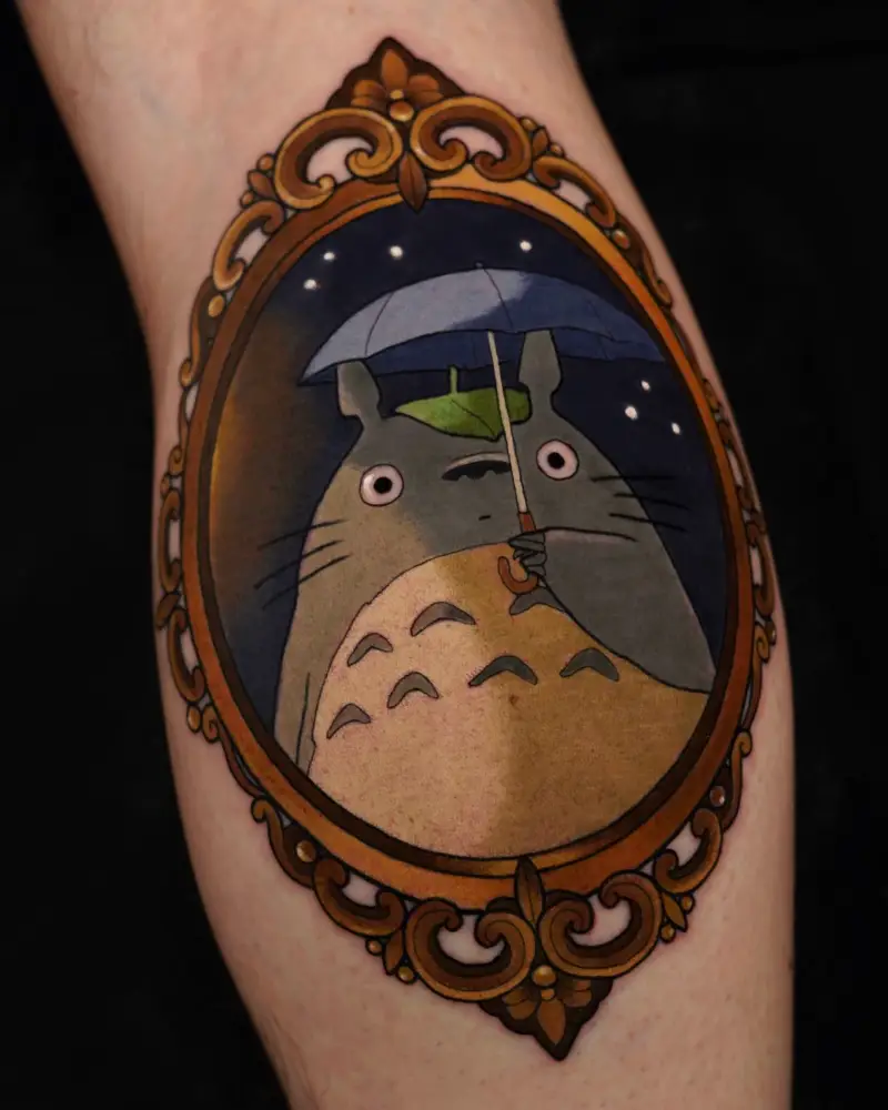 Framed Totoro Portrait Tattoo