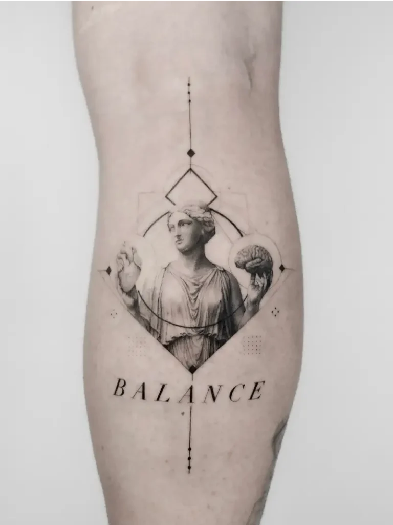 Geometric Goddess of Balance Tattoo