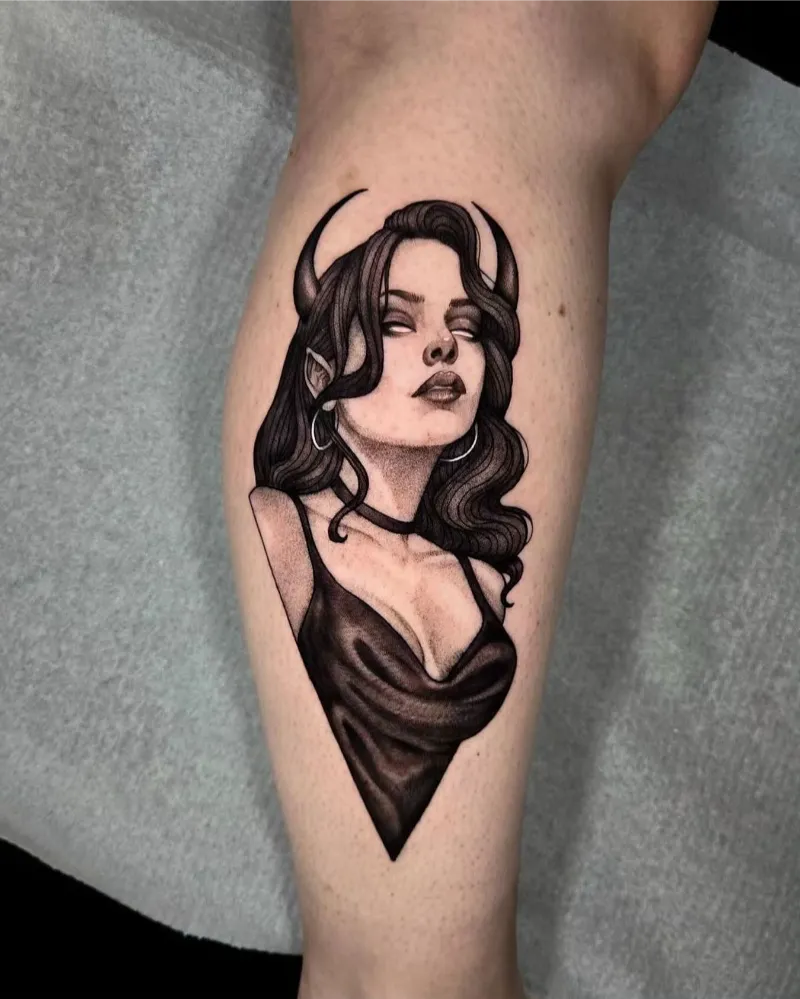 Gothic Devil Woman Tattoo