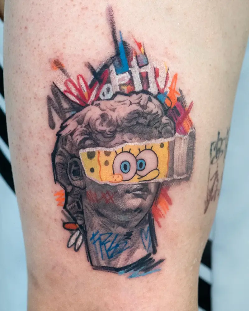Graffiti David Statue Tattoo