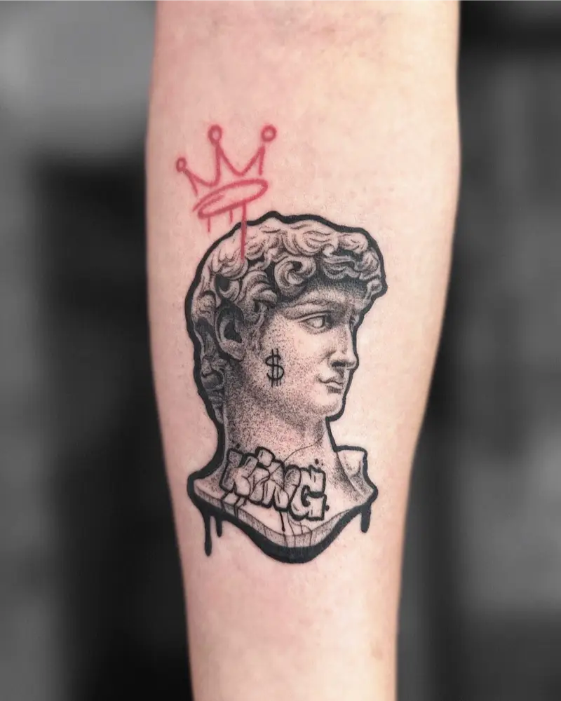 Graffiti King David Tattoo