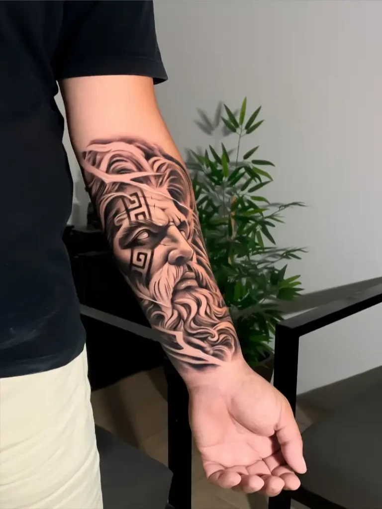 Greek Statue Poseidon Forearm Tattoo