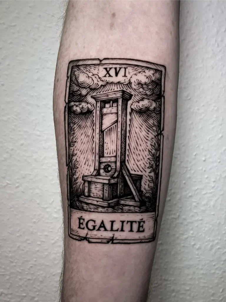 Dark Guillotine Tarot Card Tattoo