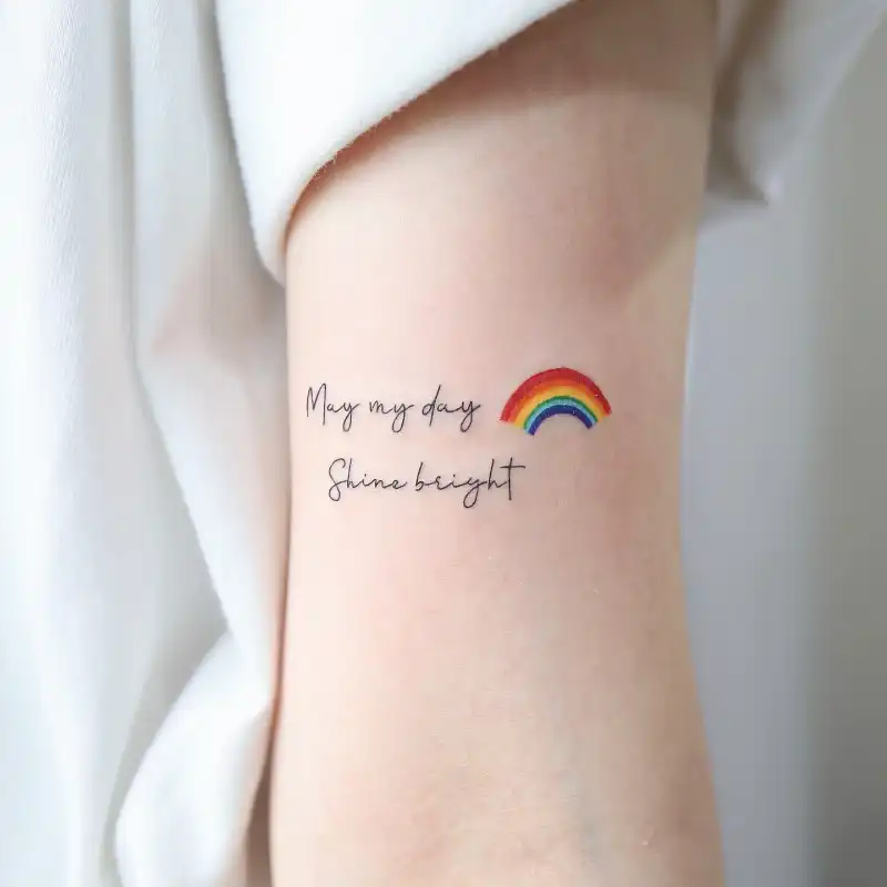 Inspirational Script Rainbow Tattoo