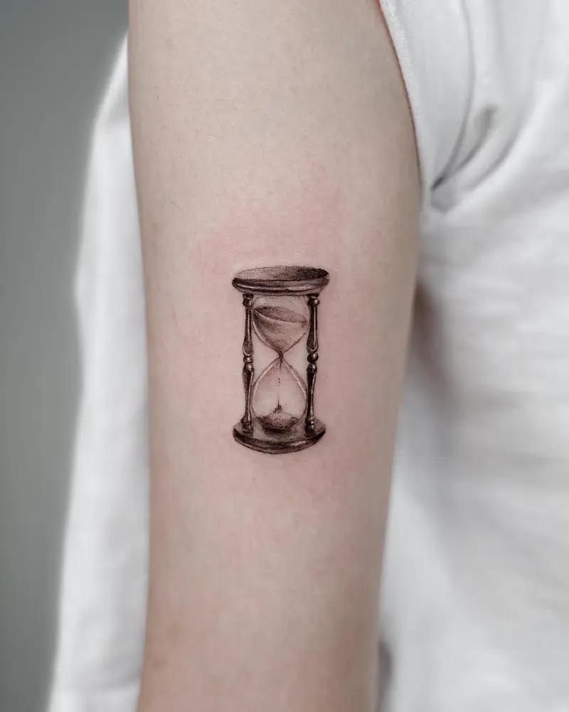 Micro Realism Hourglass Tattoo