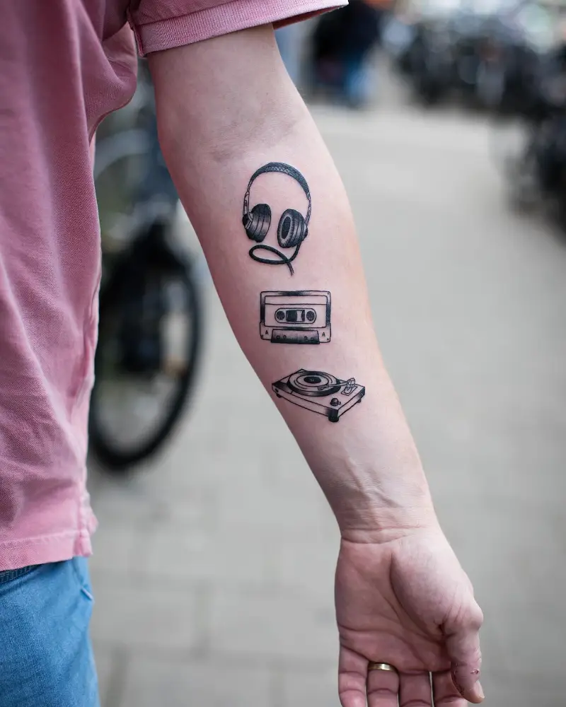Minimal Music Collection Tattoo