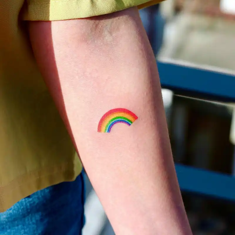 Minimalist Classic Rainbow Tattoo