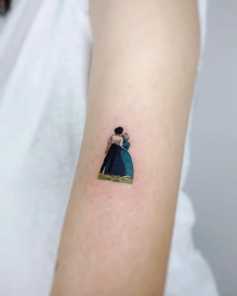 Minimalist Howl and Sophie Tattoo