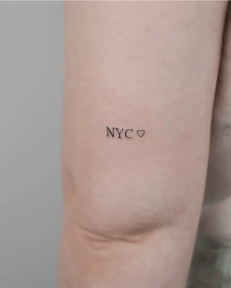 Minimalist NYC Lettering Tattoo