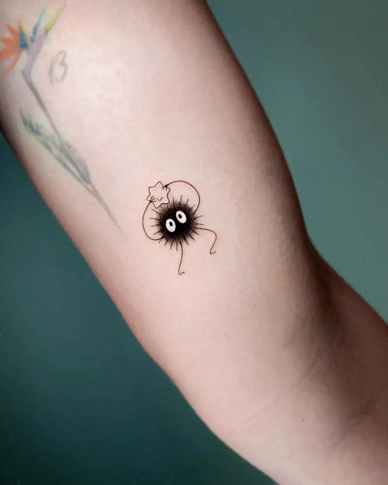 Minimalist Soot Sprite Tattoo