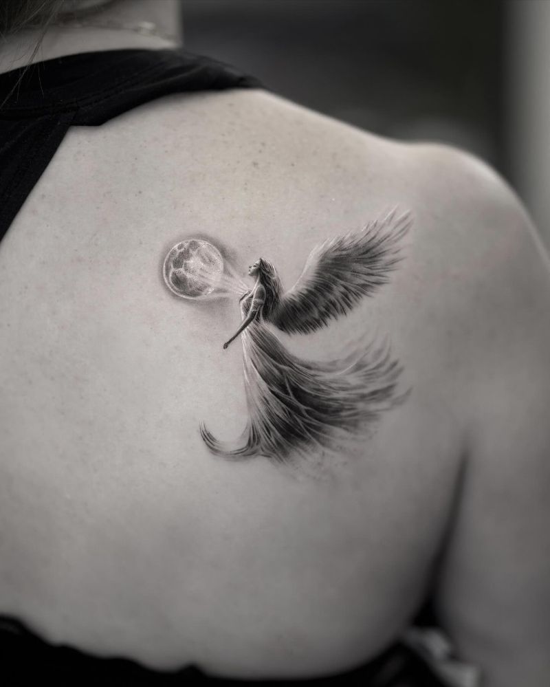 Moonbound Divine Feminine Angel Tattoo