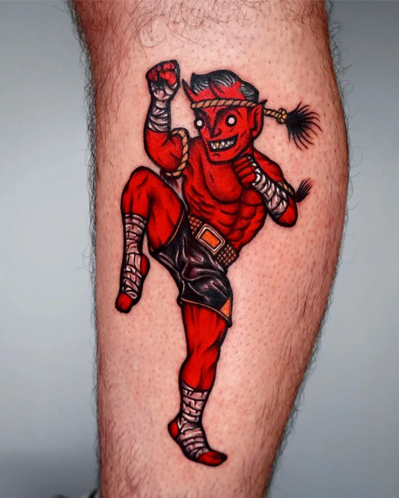 Muay Thai Devil Fighter Tattoo