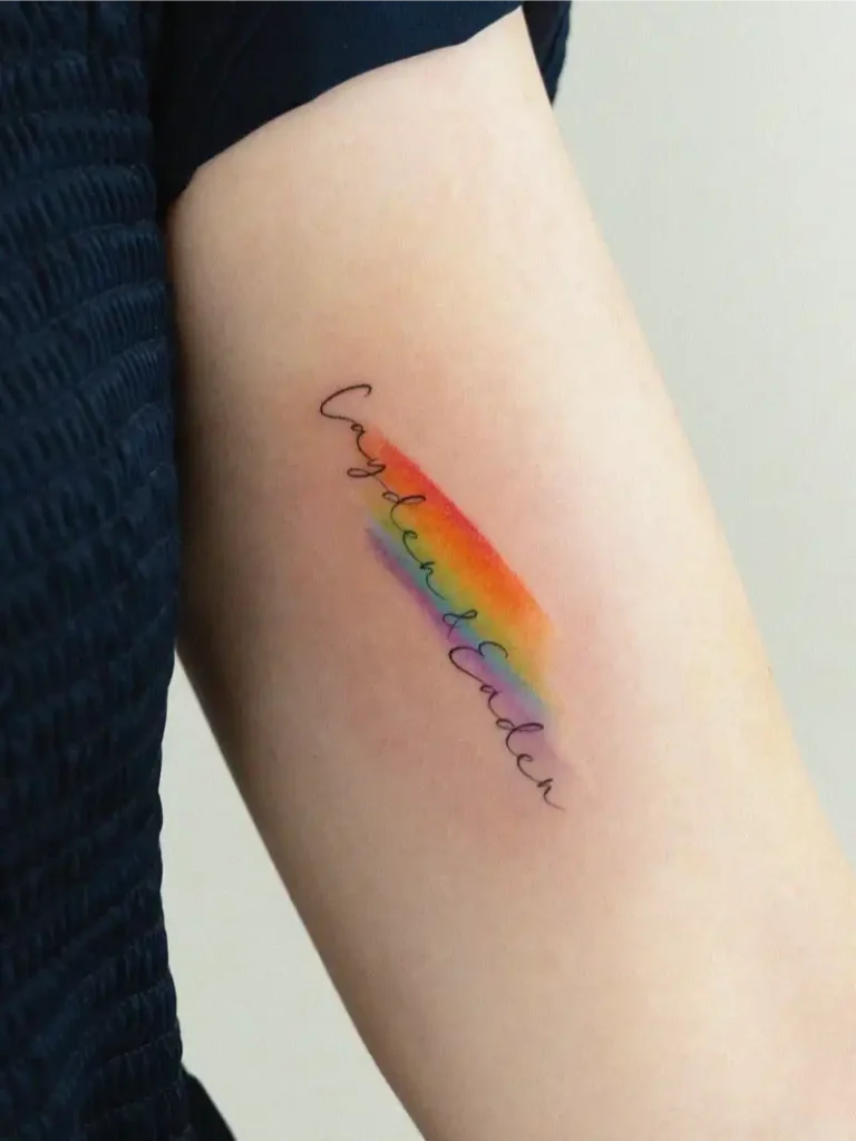 Name & Rainbow Tattoo
