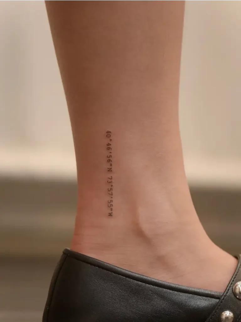 New York Coordinate Tattoo