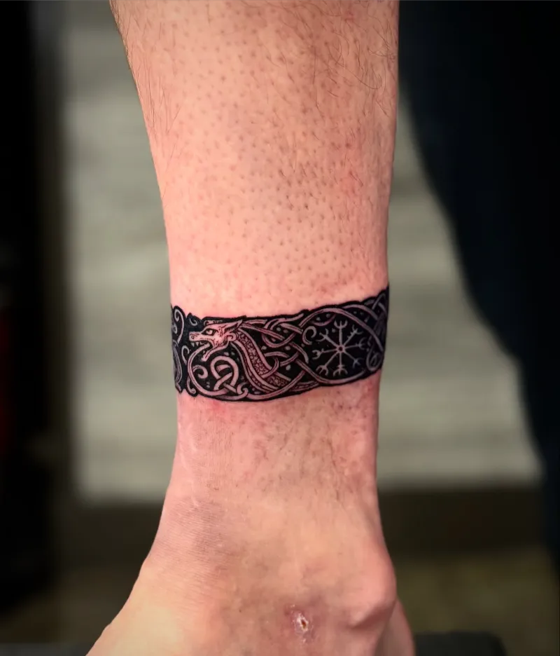 Nordic Celtic Ankle Tattoo