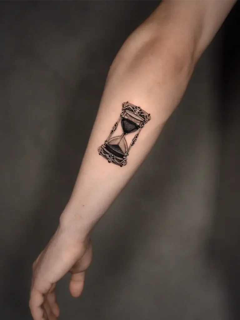 Ornamental Mini Hourglass Tattoo