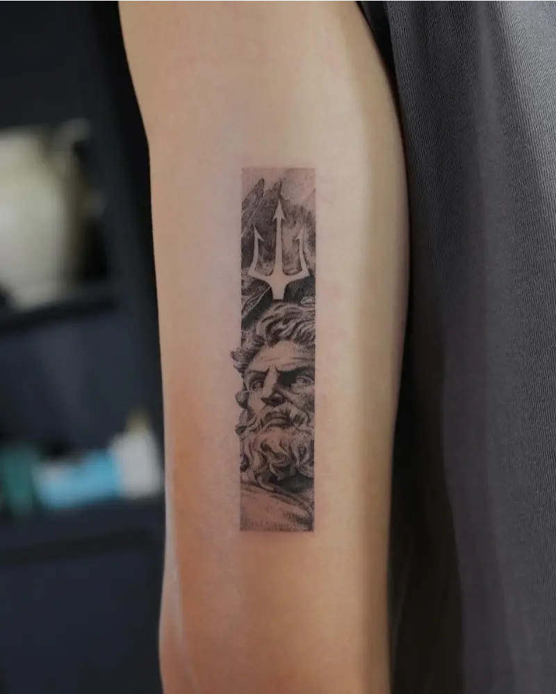 Poseidon Mini Panel Tattoo