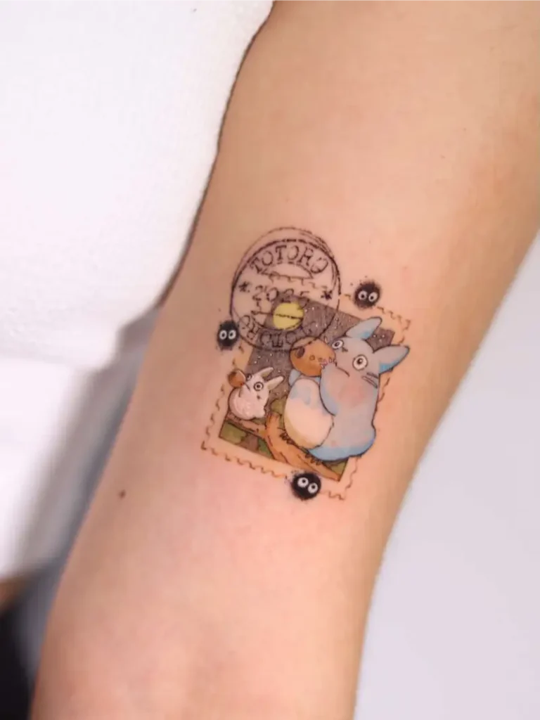Postage Stamp Totoro Tattoo