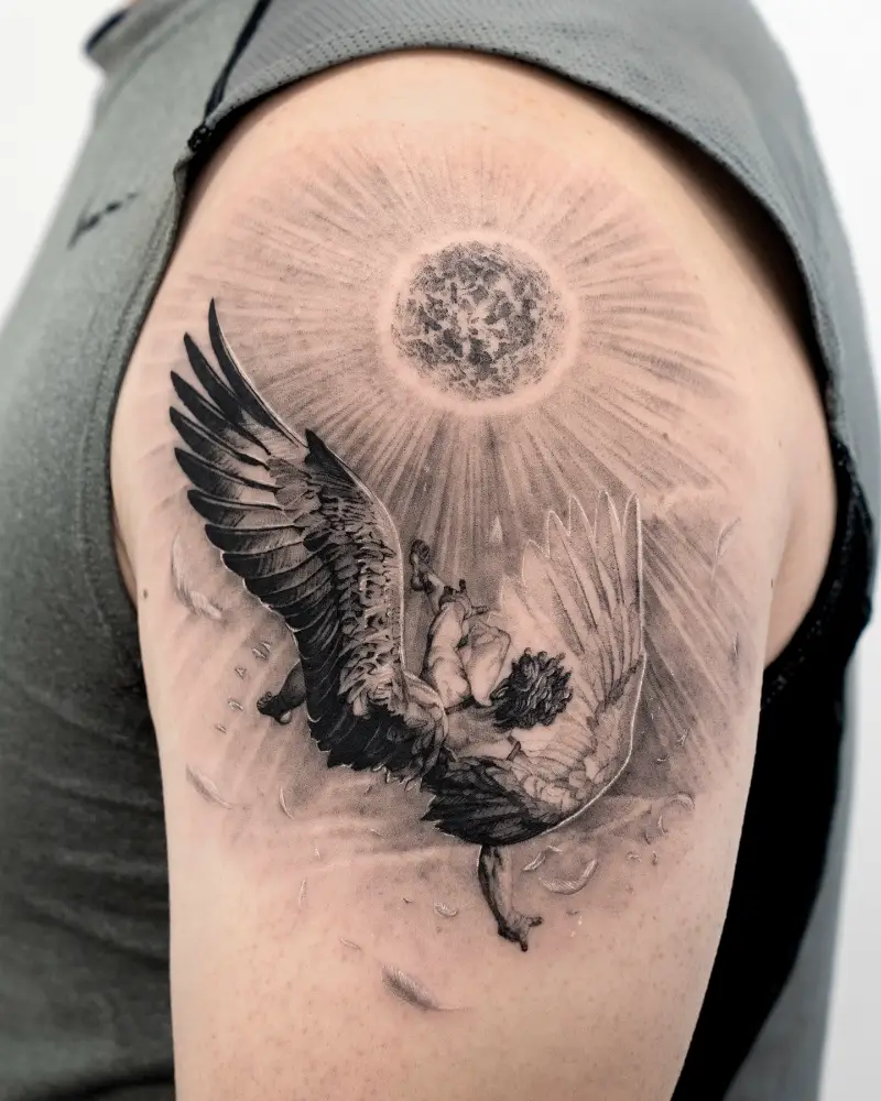 Radiant Sunfall Icarus Tattoo