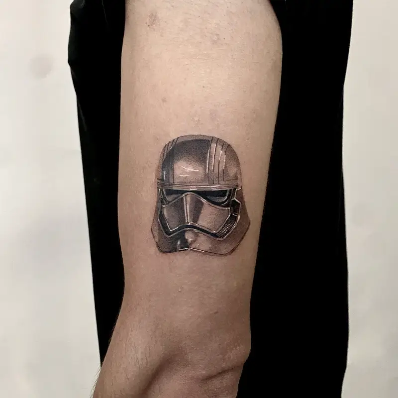 Realistic First Order Stormtrooper Helmet Tattoo
