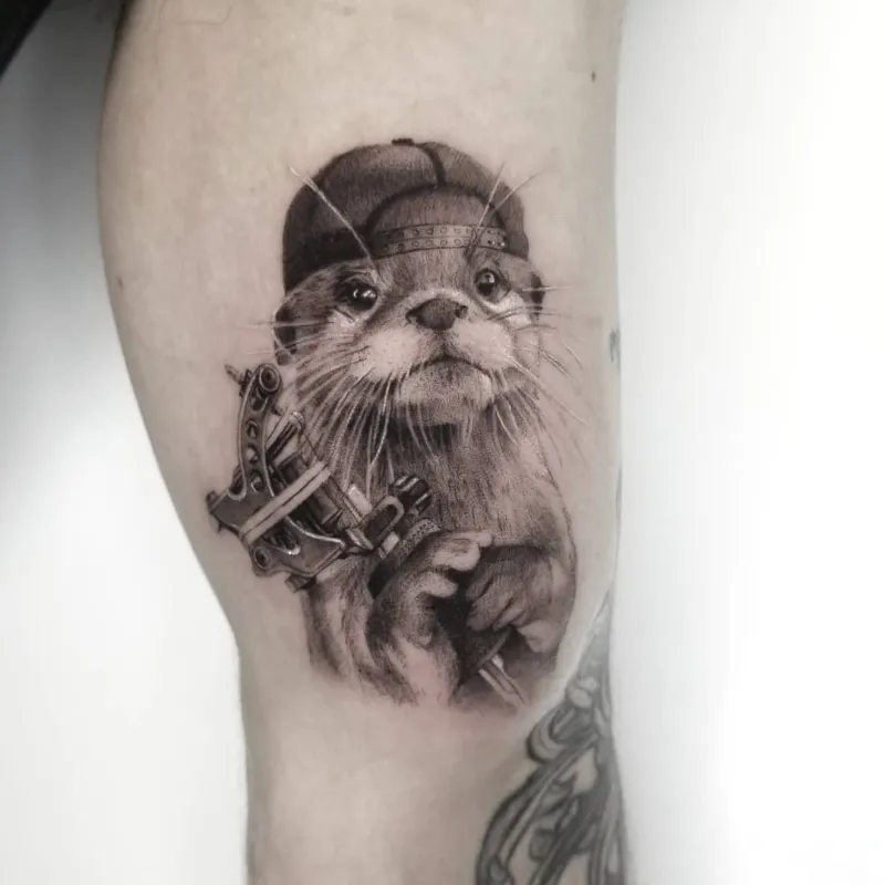 Realistic Tattoo Artist Otter Tattoo