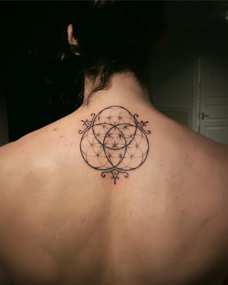 Sacred Geometry Celtic Back Tattoo